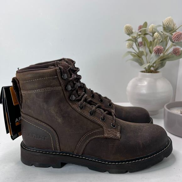 Ariat Groundbreaker 6" Work Boots Lace Up Distressed Leather Brown Men's 8D NWOB - Picture 3 of 10